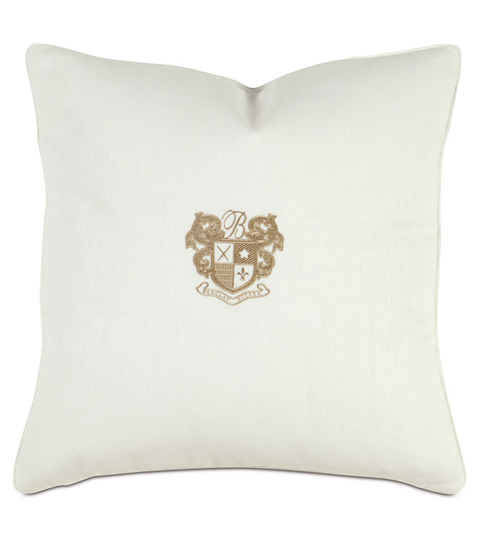 Bel Air Embroidered Decorative Pillow In Bisque