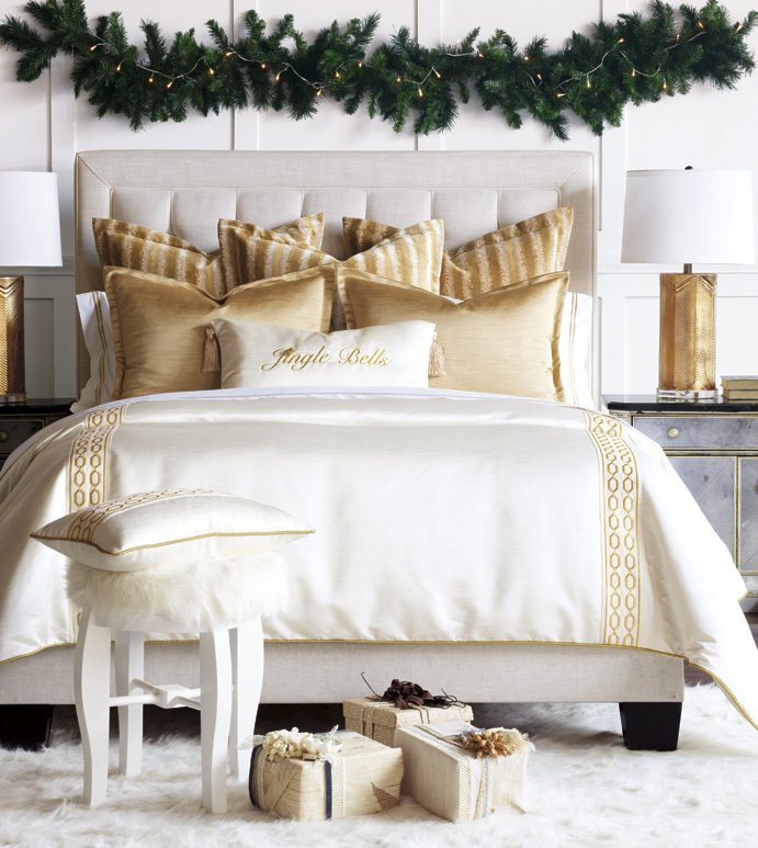 Luxe Embroidered Border Duvet Cover