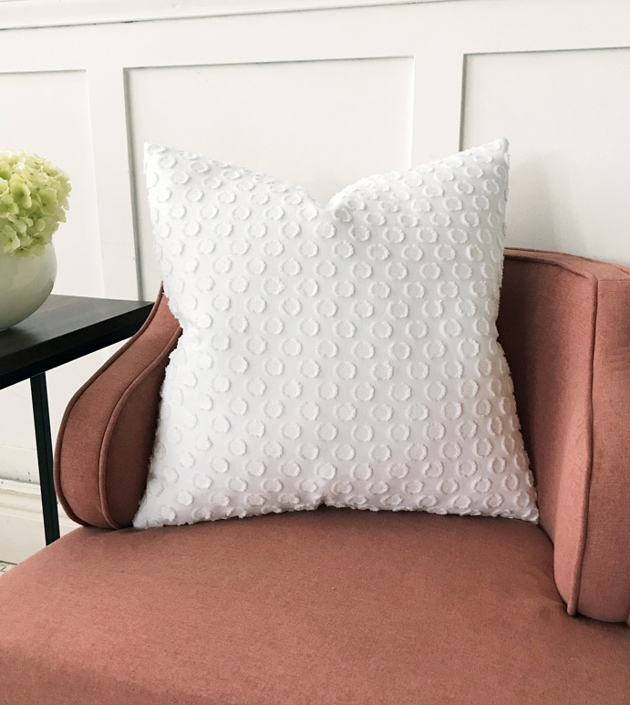Lilla Polkadot Decorative Pillow In White