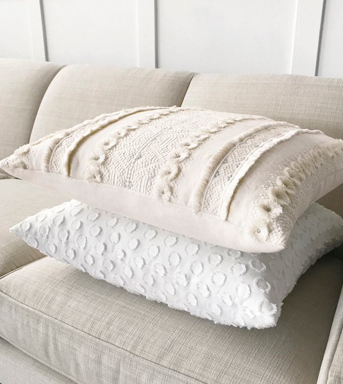 Lilla Polkadot Decorative Pillow In White