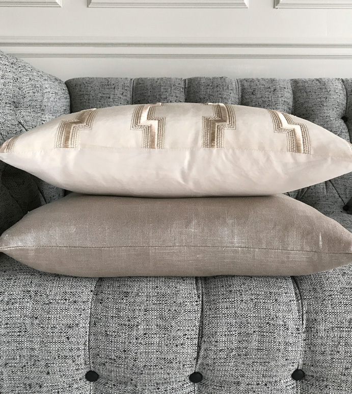 Reflection Metallic Decorative Pillow In Champagne