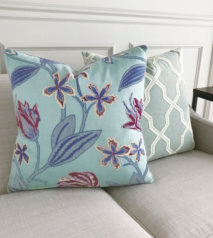 Beaulah Aqua Decorative Pillow