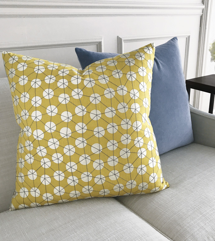 Ollie Embroidered Decorative Pillow In Sunshine