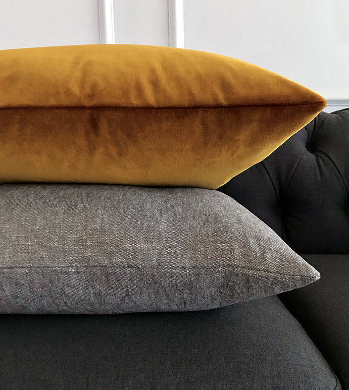 Uma Velvet Decorative Pillow In Gold