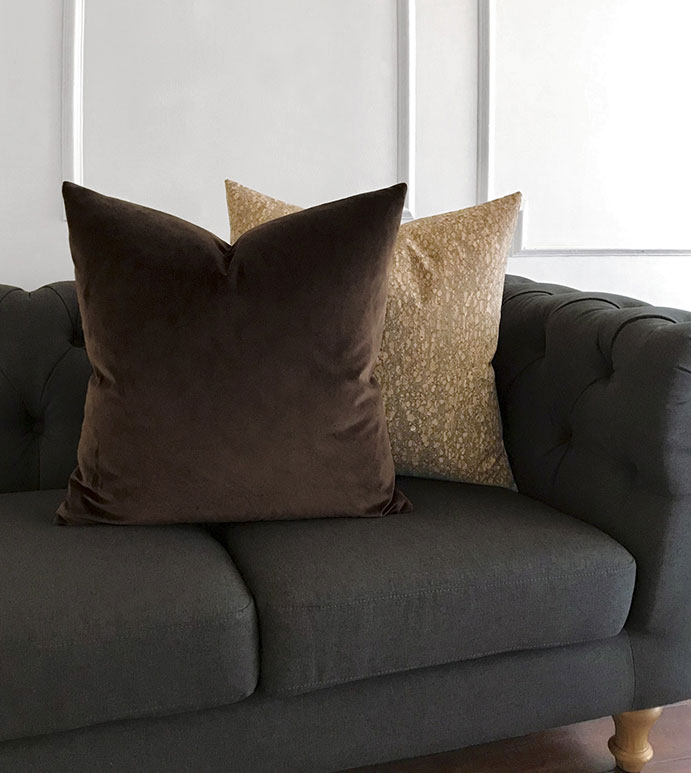 Uma Velvet Decorative Pillow In Brown