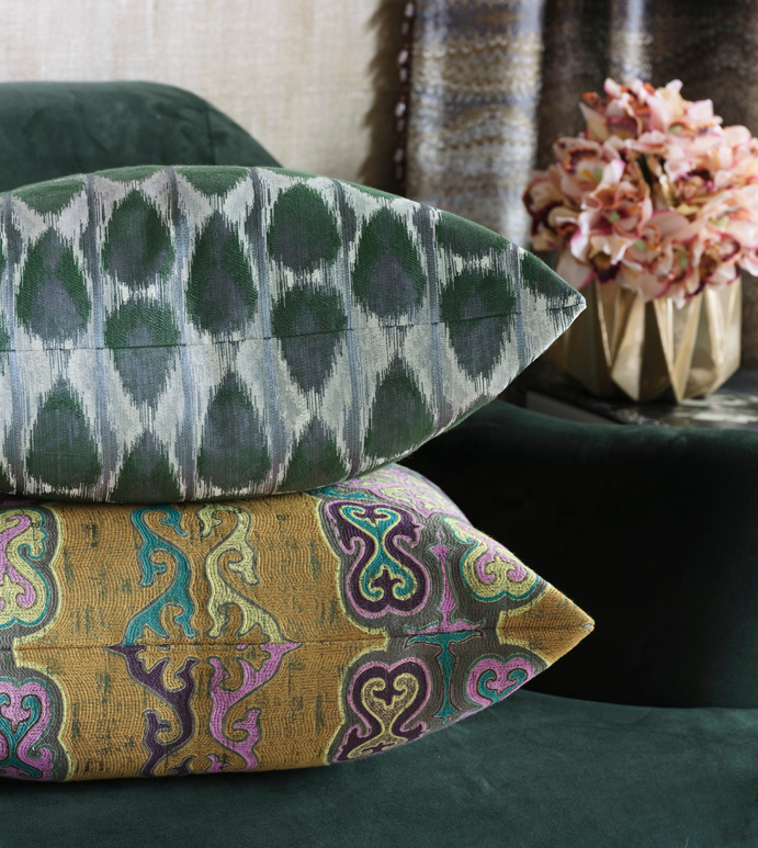 Salina Ikat Decorative Pillow In Green