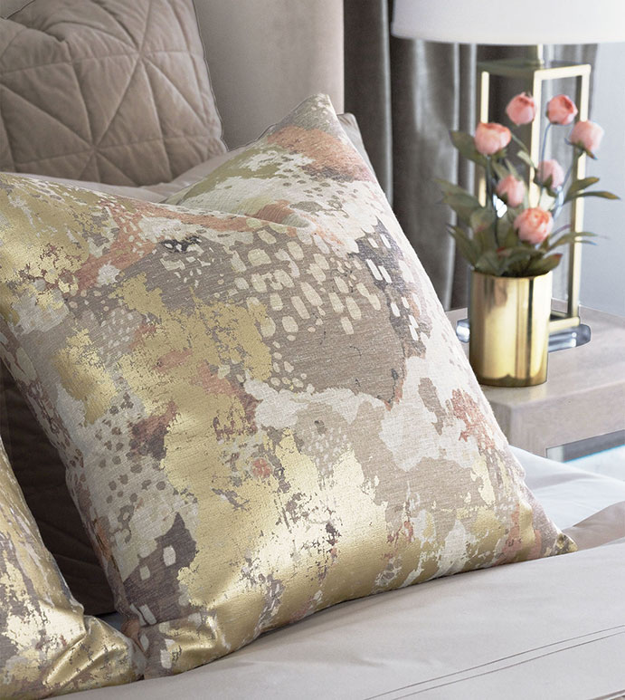 Chalamet Metallic Decorative Pillow in Honey