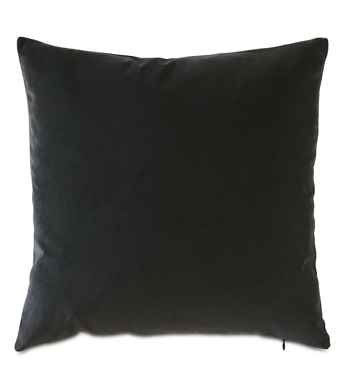 Tudor Leather Decorative Pillow in Onyx