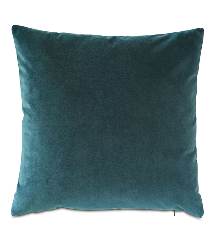 Tudor Leather Decorative Pillow in Ocean