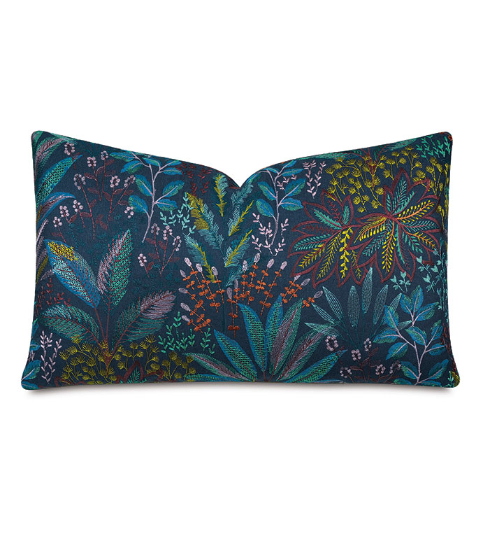 Cummings Embroidered Decorative Pillow in Dusk