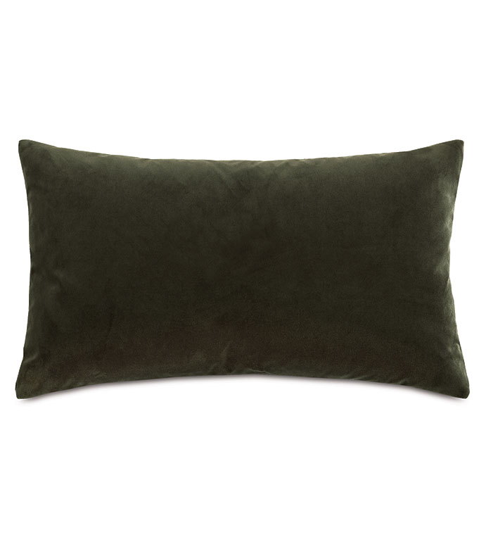 Uma Velvet Decorative Pillow In Olive Green