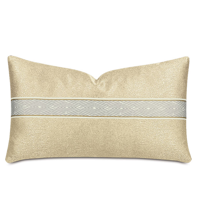 Dunaway Diamond Border Decorative Pillow in Fawn