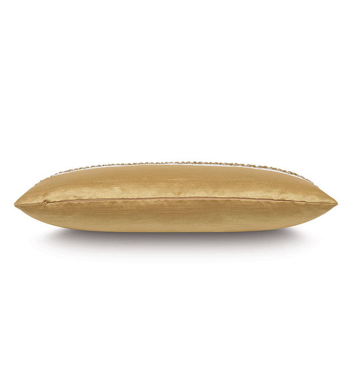 Lucent Metallic Border Decorative Pillow in Gold
