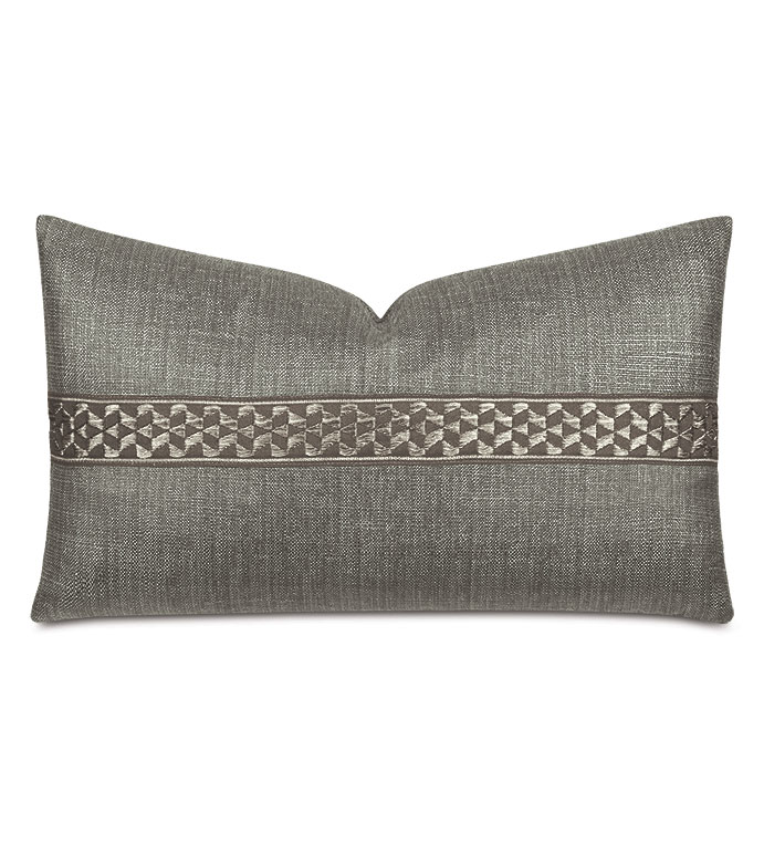 Salazar Metallic Border Decorative Pillow in Slate