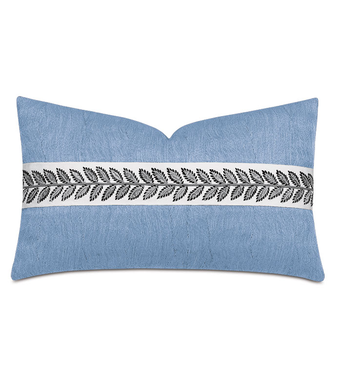 Saturn Leaf Border Decorative Pillow in Indigo