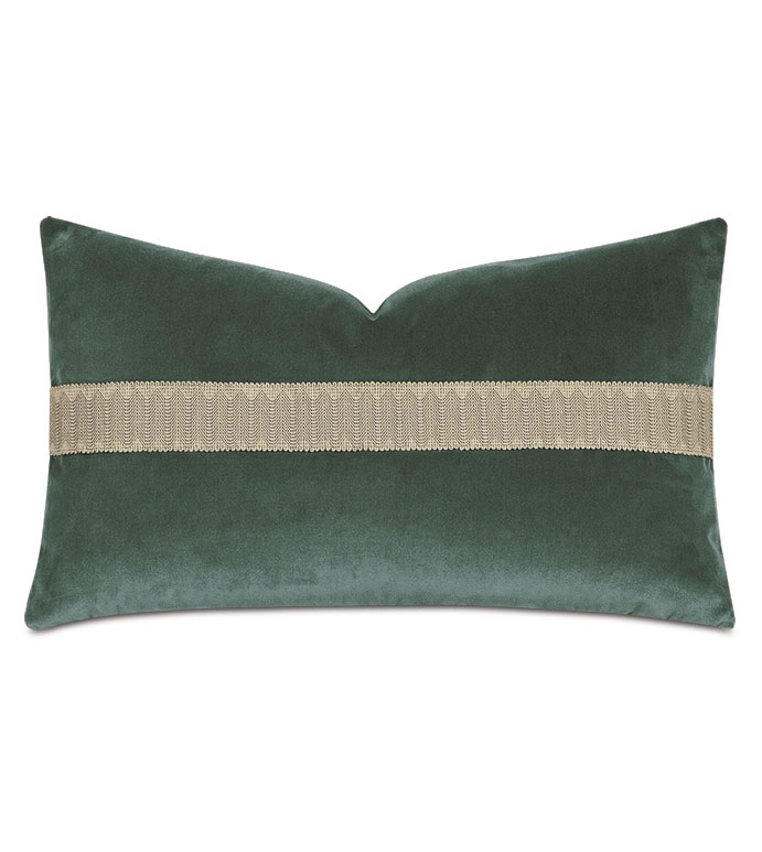 Uma Metallic Border Decorative Pillow  in Pine