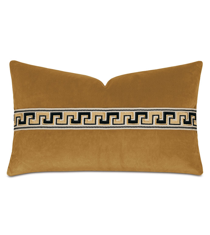 Uma Meander Border Decorative Pillow in Gold