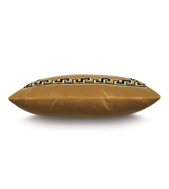 Uma Meander Border Decorative Pillow in Gold