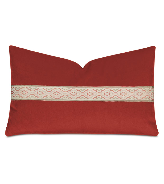 Uma Ogee Border Decorative Pillow in Rust