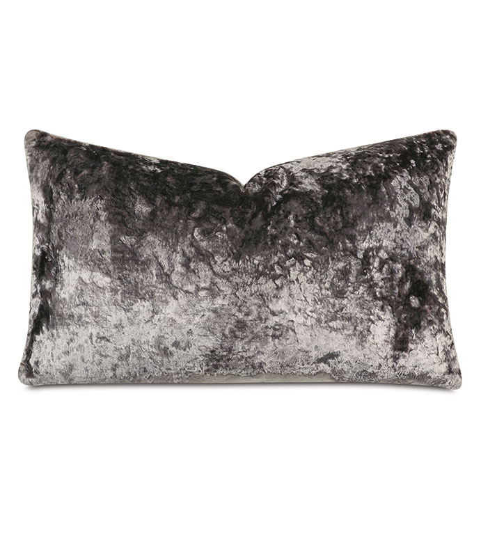 Sonny Crushed Velvet Decorative Pillow in Nickel