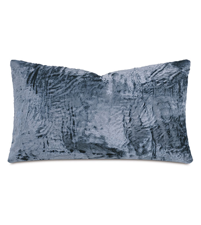 Sonny Crushed Velvet Decorative Pillow in Blue
