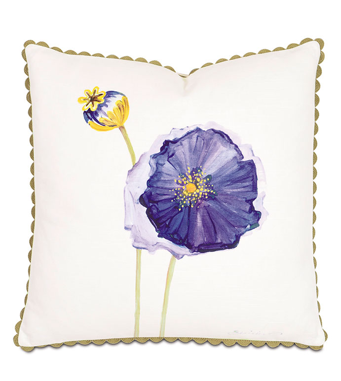Purple Poppy Hand Painted Eastern Accents Luxury Designer Bedding Linens And Home Decor - Purple Home Decor Accents