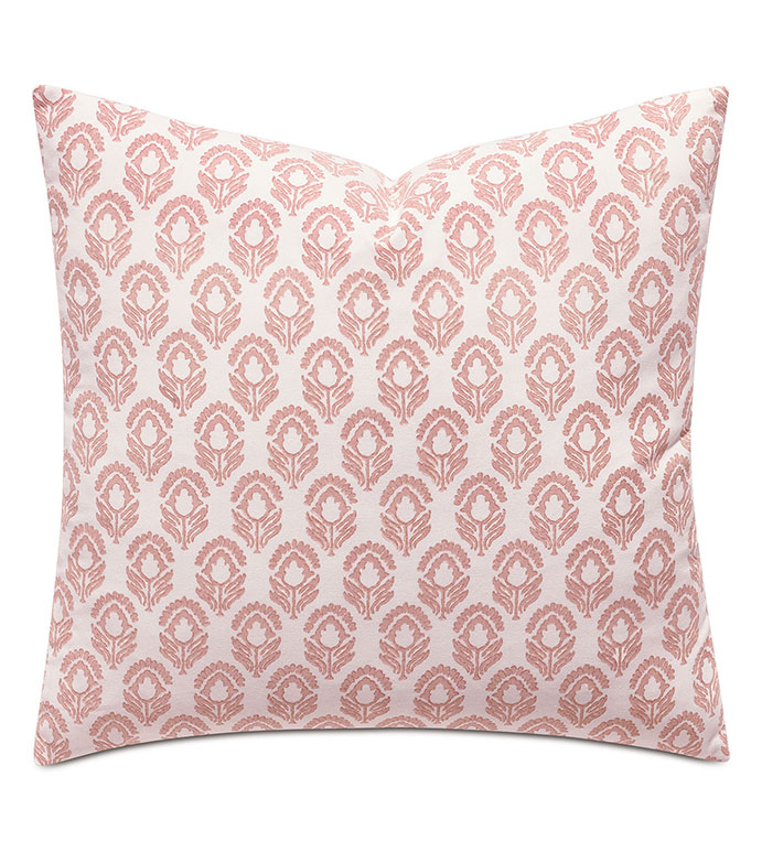 Mint Punch Botanical Accent Pillow In Salmon