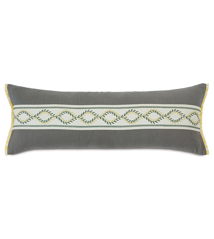 Clementine Embroidered Trim Decorative Pillow