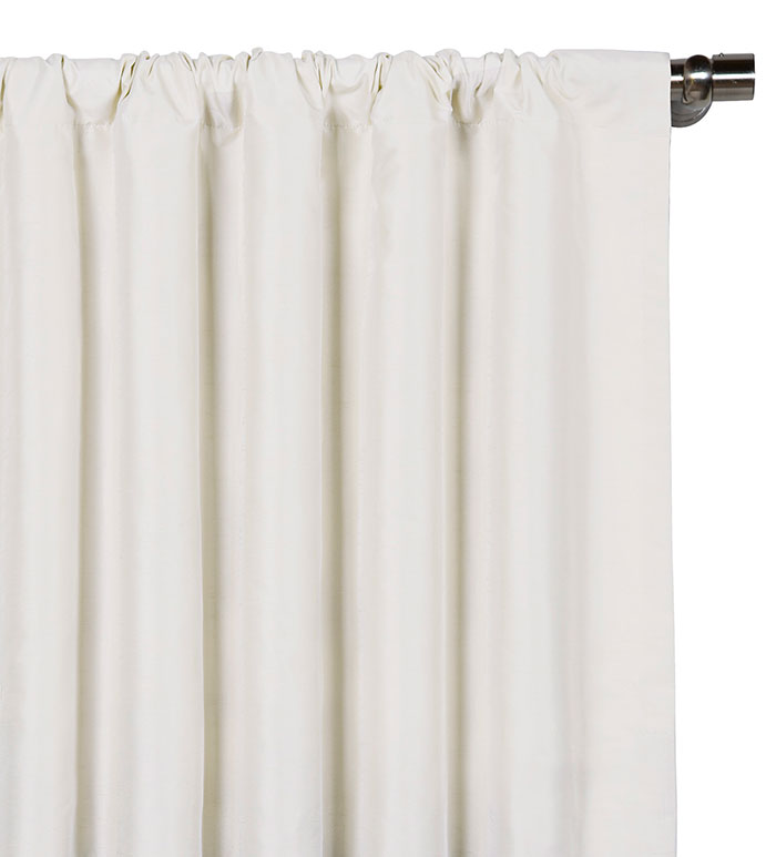 Edris Faux Silk Curtain Panel in White