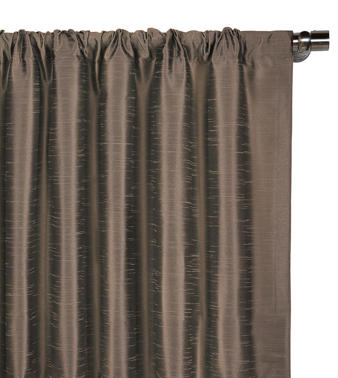 Edris Faux Silk Curtain Panel in Taupe