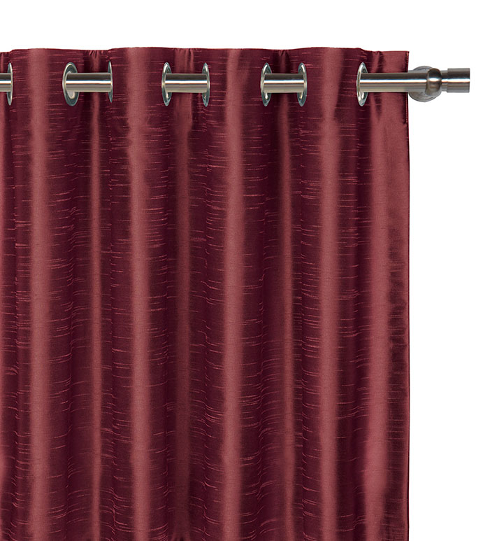 Edris Faux Silk Curtain Panel in Cranberry