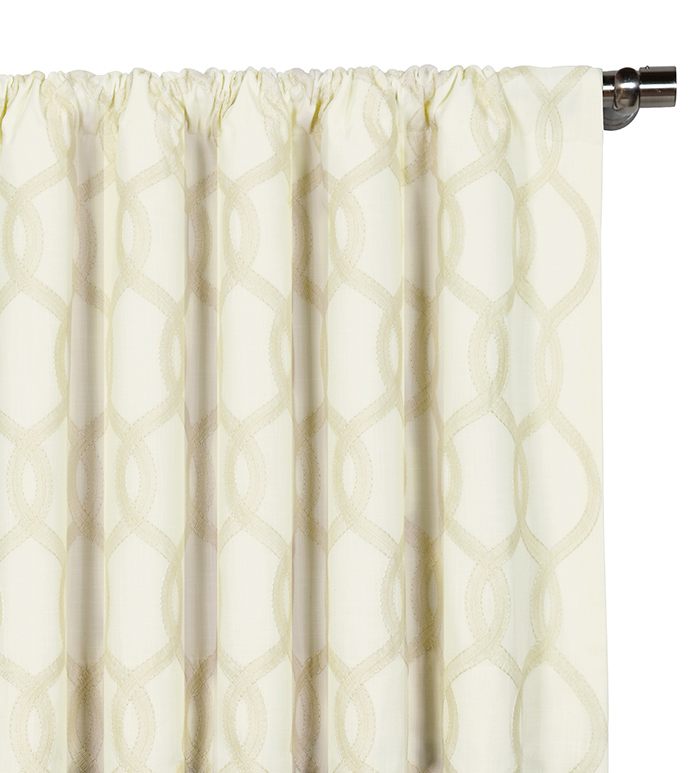 Gresham Embroidered Curtain Panel in Snow