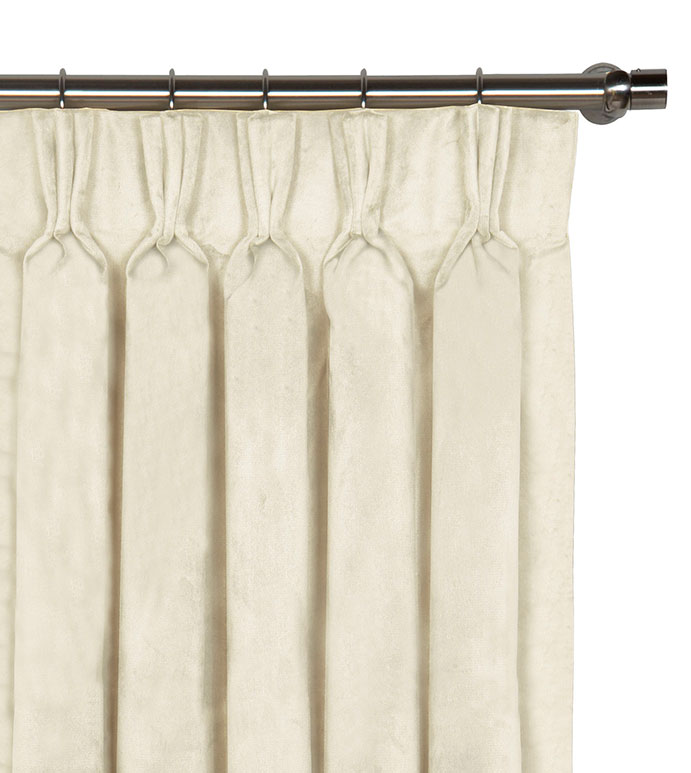Nellis Velvet Curtain Panel in Ivory