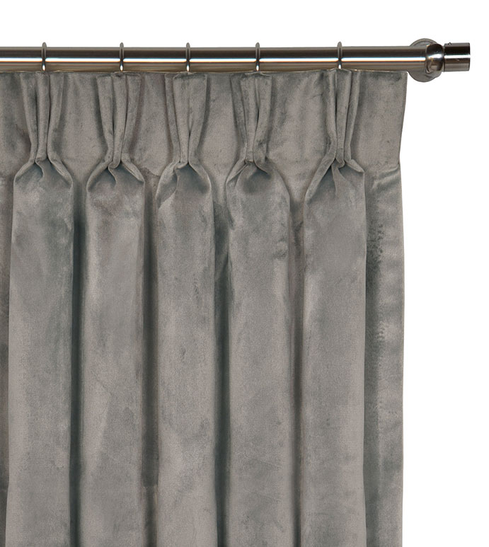 Nellis Velvet Curtain Panel in Dolphin