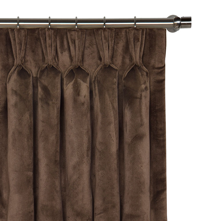 Nellis Velvet Curtain Panel in Otter