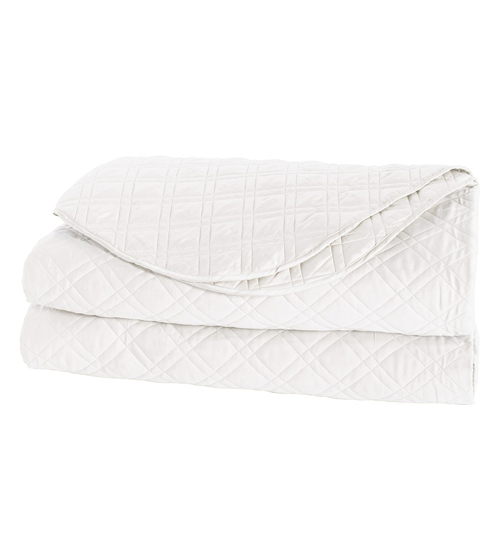 Coperta Diamond Quilted Coverlet in White