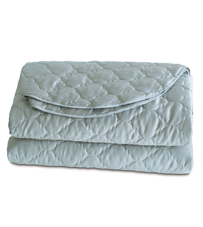 Viola Quilted Coverlet in Sea