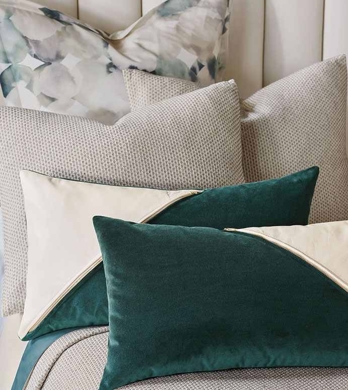 Izaro Zipper Detail Decorative Pillow (Left)