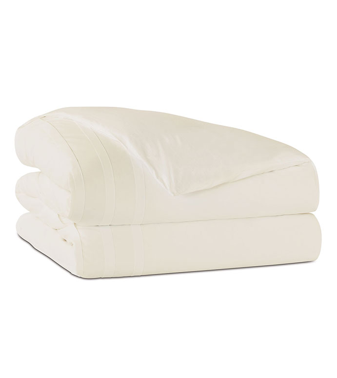 Vail Percale Duvet Cover In Ivory