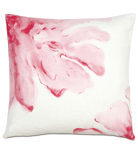 Hand-Painted Hibiscus Pink Pillow