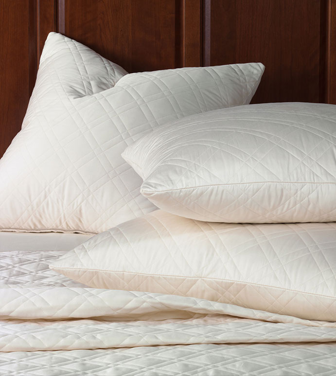 Coperta Diamond Quilted Euro Sham in Ivory
