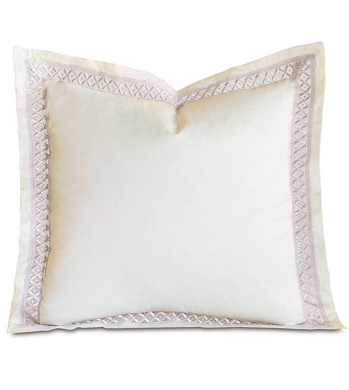 Juliet Lace Euro Sham in Ivory/Fawn