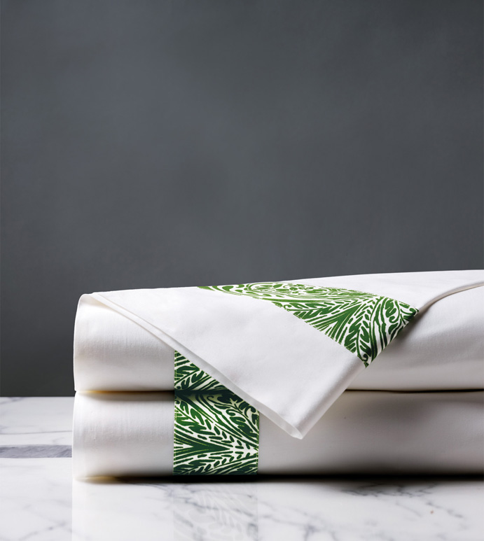 Adelle Percale Flat Sheet In Grass