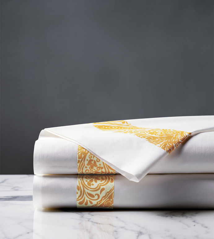 Adelle Percale Flat Sheet In Saffron