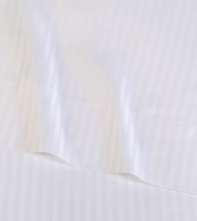 Emilio Jacquard Stripe Flat Sheet in White
