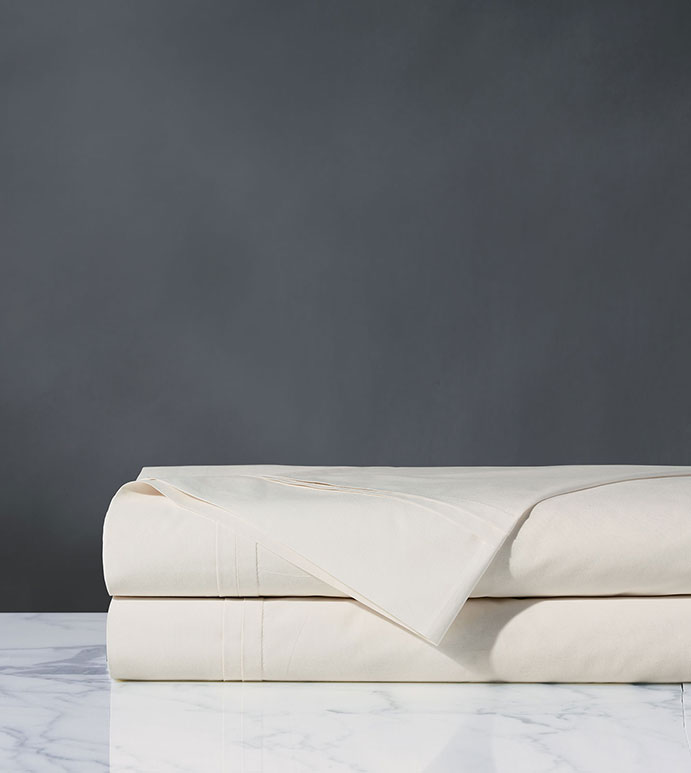 Vail Percale Flat Sheet In Ivory
