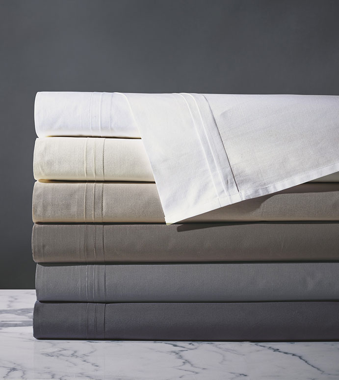 Vail Percale Flat Sheet In Ivory