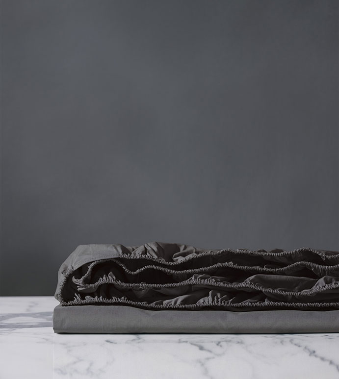 Vail Percale Fitted Sheet In Slate