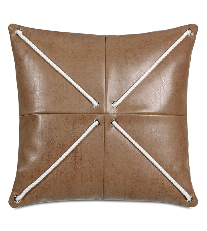Halprin Faux Leather Decorative Pillow