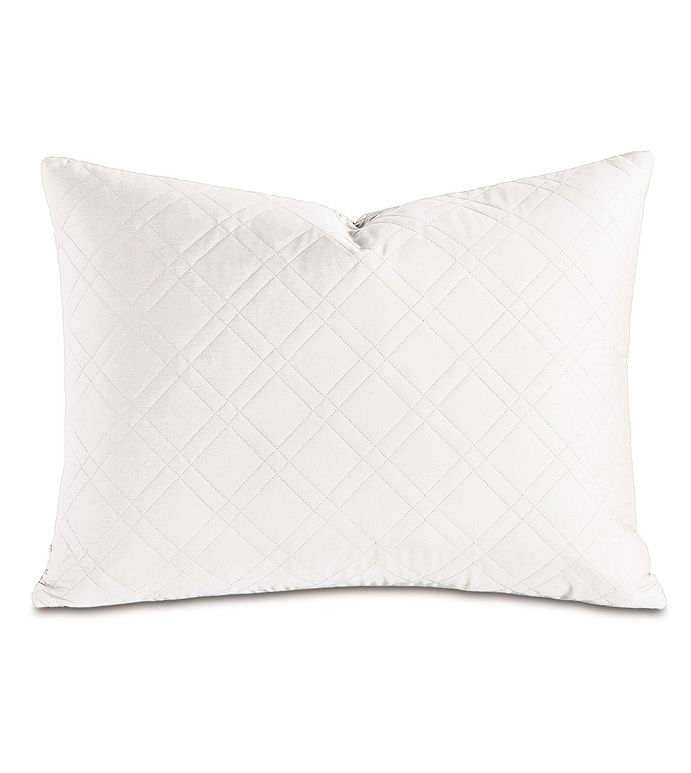 Coperta Diamond Quilted King Sham in White